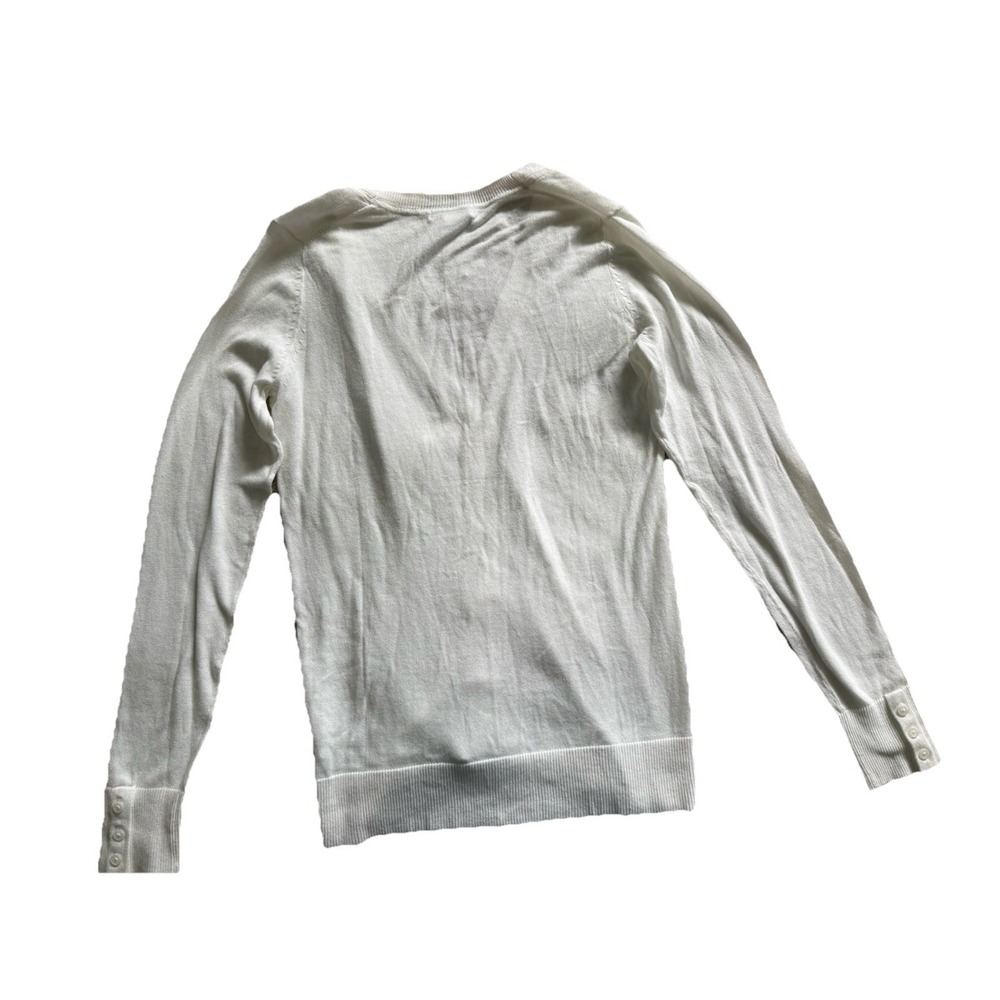 Gap V Neck Button Down Long Sleeve White Cardigan Size Small - Picture 7 of 8